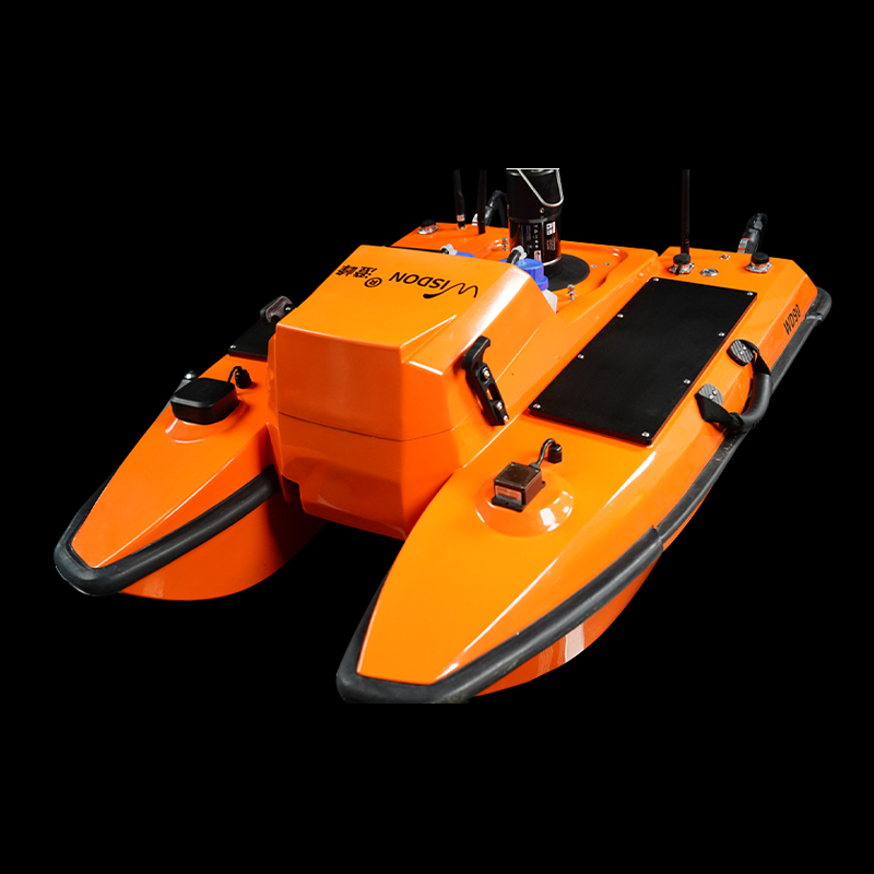 How does the catamaran multifunctional unmanned boat operate efficiently in shallow waters?